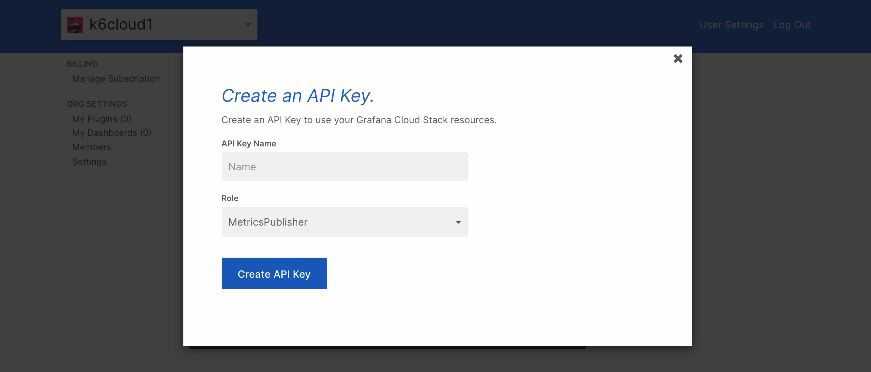 Create API Key